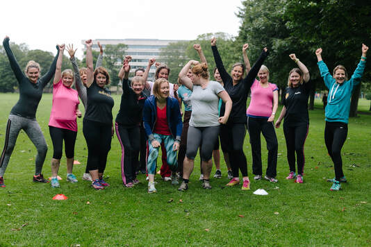 Boot campers enjoying a class in the Meadows.