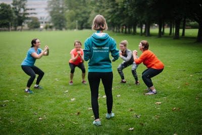 Squats at Fit &amp; Happy's boot camp for women in Edinburgh