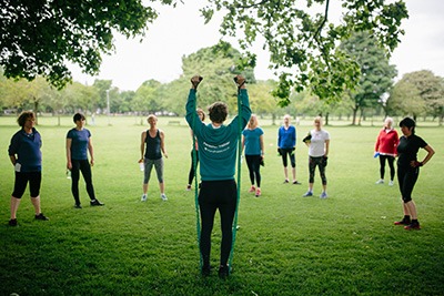 netball team taking part in private outdoor boot camp in Edinburgh