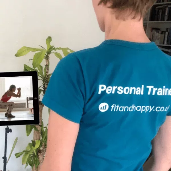 Julia McCabe taking a fitandhappy online personal training session