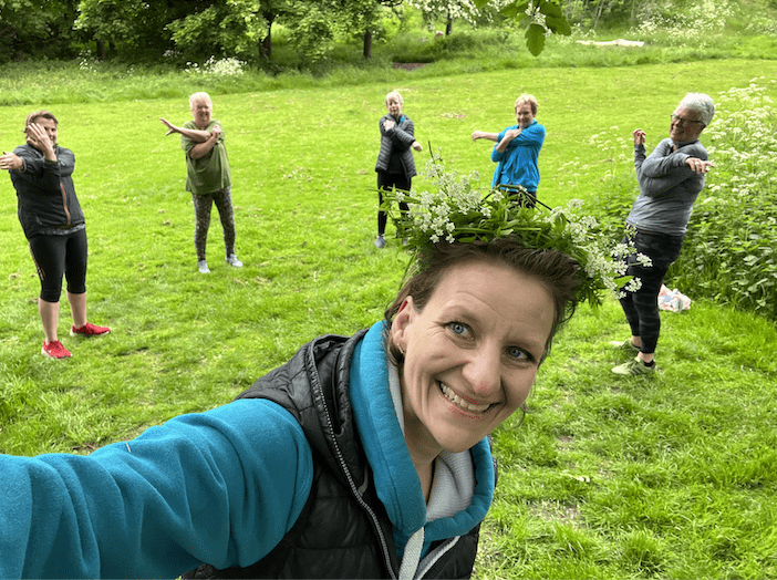 Low impact outdoor exercise class