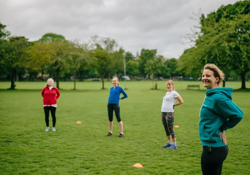 outdoor fitness class women